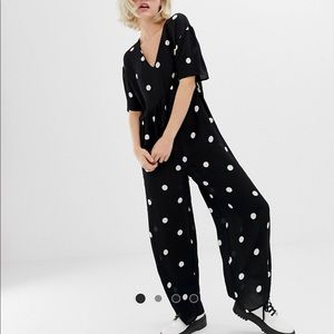 ASOS Oversized Polkadot Jumpsuit with Peplum